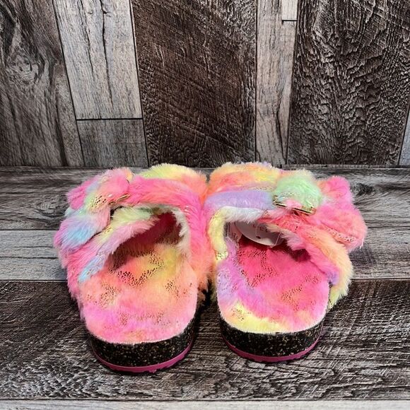 Girls Colorful Fuzzy Sandals - Picture 3 of 4